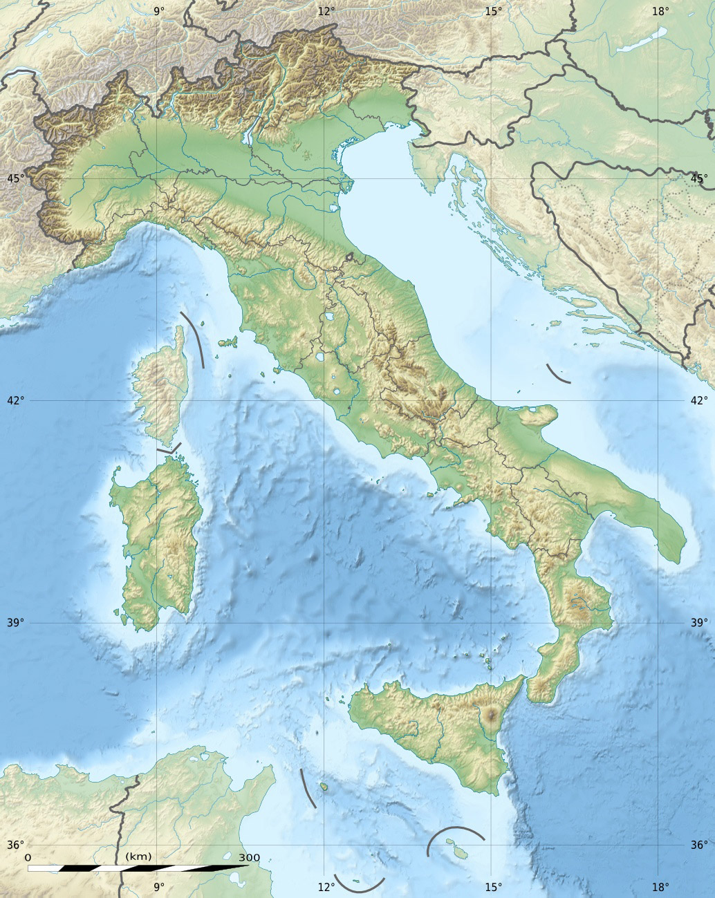 Mappa dell'Italia sfocata
